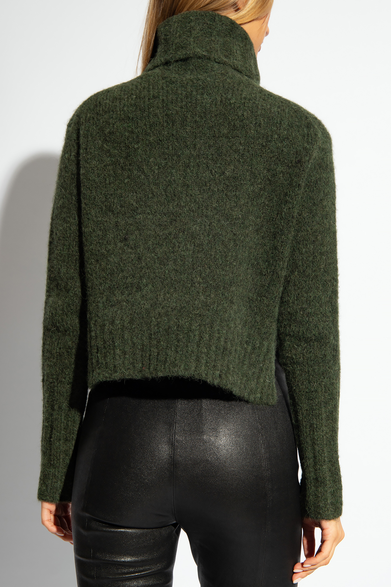 Green on sale cropped turtleneck